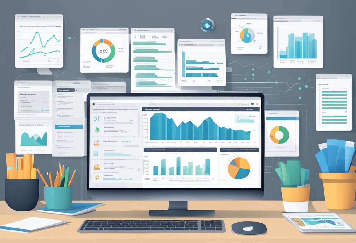 Un écran d'ordinateur affichant un tableau de bord ATS avec des graphiques et des tableaux d'analyse des données d'offres d'emploi