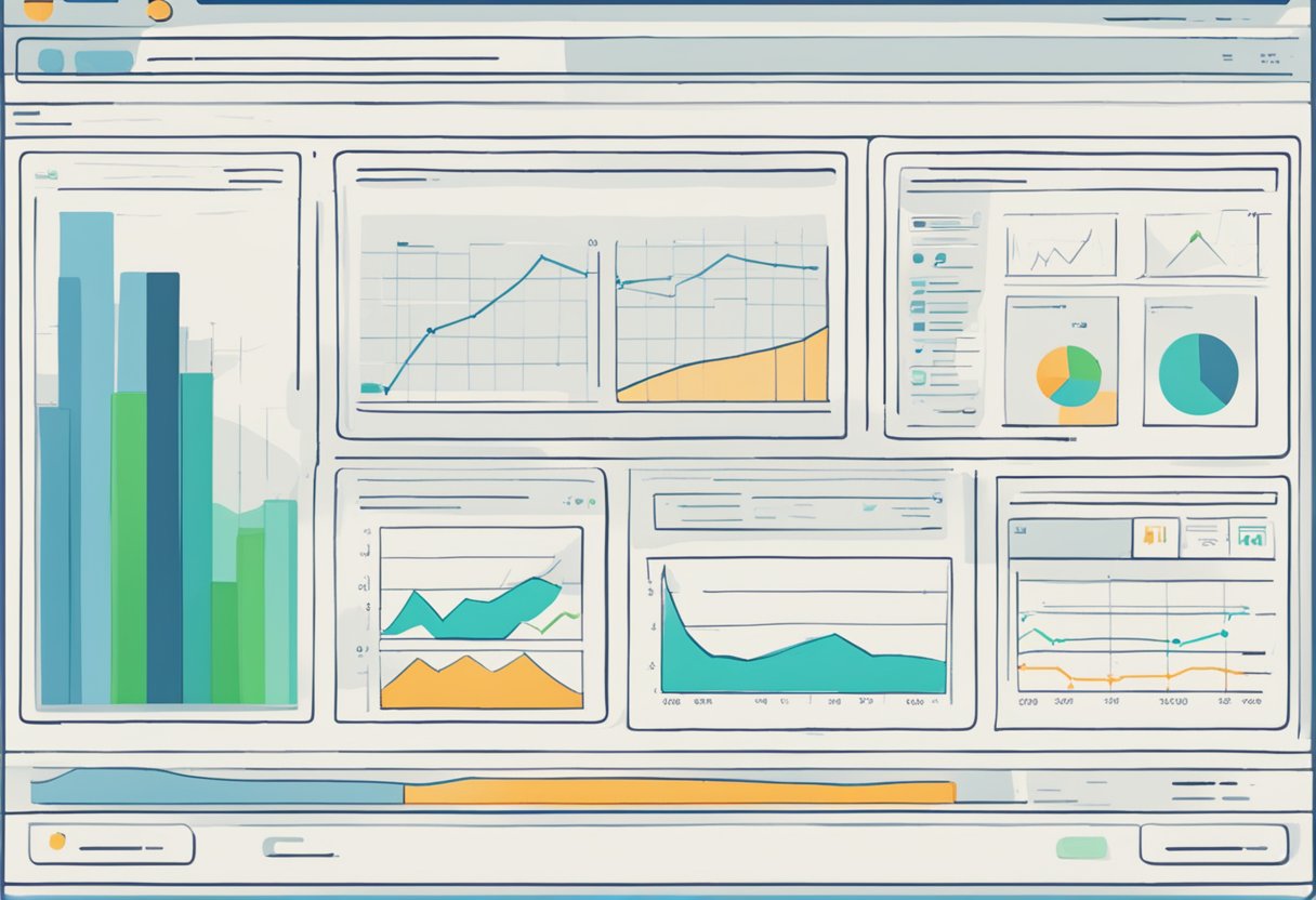 Un écran d'ordinateur affichant divers indicateurs de performance et graphiques liés à l'efficacité des logiciels de recrutement