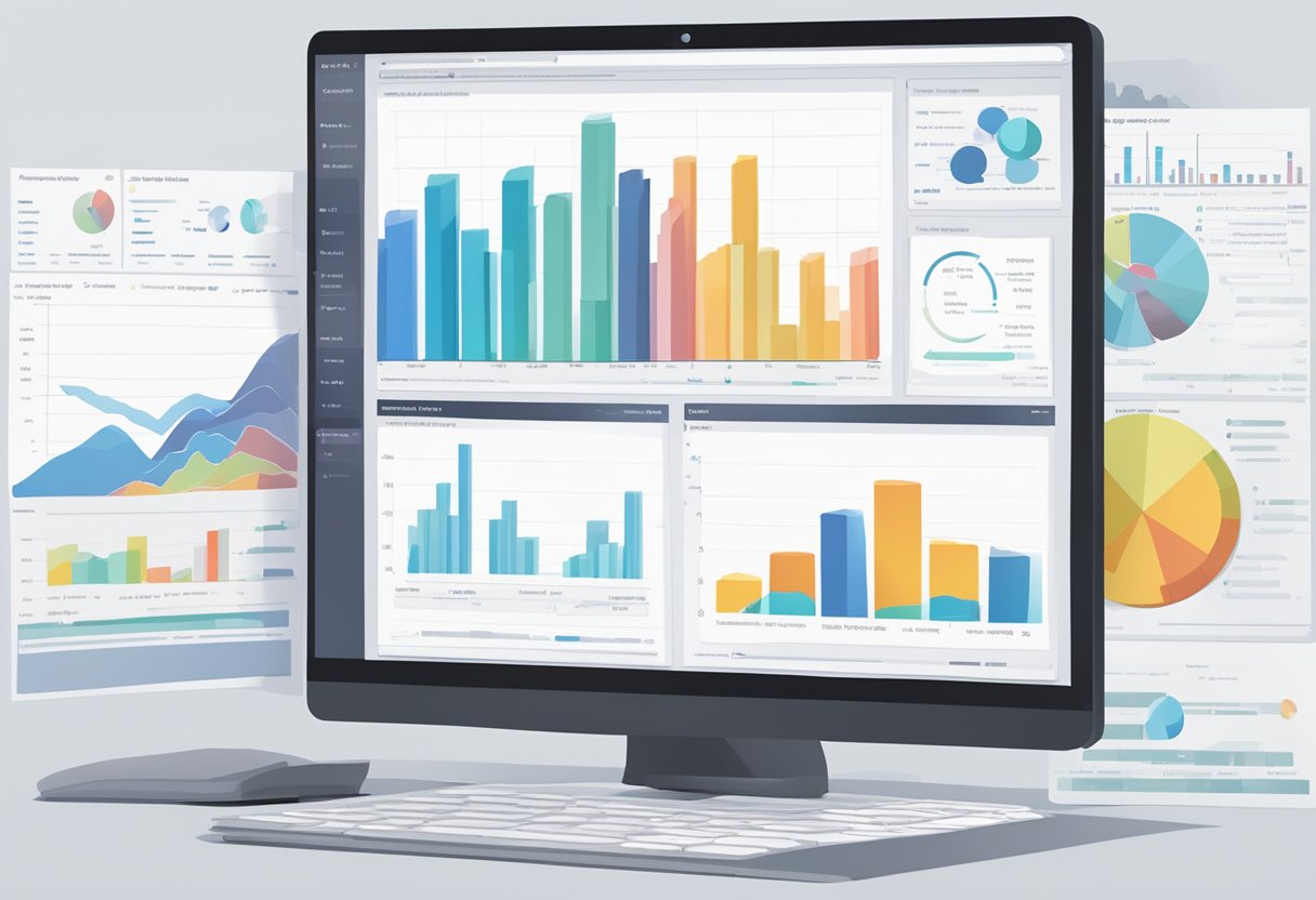 Un écran d'ordinateur affichant divers graphiques et tableaux de données liés à l'analyse prédictive dans un logiciel de recrutement