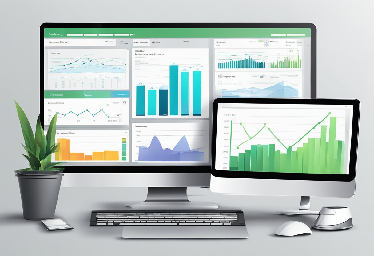 Un écran d'ordinateur affichant des graphiques et des tableaux d'analyse de données liés à l'analyse prédictive dans les logiciels de recrutement