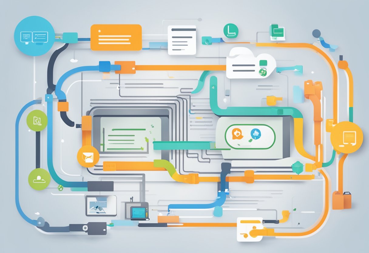 Des données circulant sans effort entre deux systèmes interconnectés, représentant les meilleures pratiques en matière de synchronisation des données ATS et CRM.